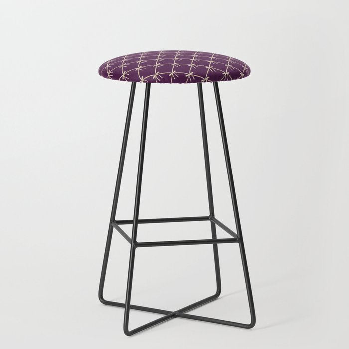 Bows & Ribbons Pattern XXXV Dark Purple Stool Gallery Image 1