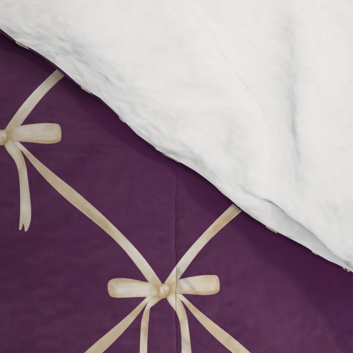 Bows & Ribbons Pattern XXXV Dark Purple Comforter Gallery Image 4