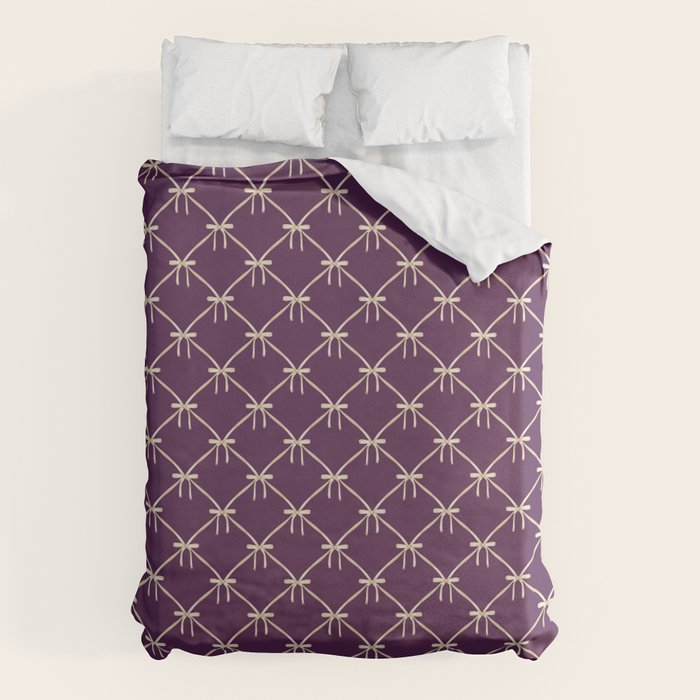 Bows & Ribbons Pattern XXXV Dark Purple Duvet Cover Gallery Image 6