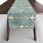 Art Deco Diamonds in Teal and Gold Table Runner Gallery Image 1