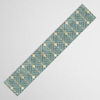 Art Deco Diamonds in Teal and Gold Table Runner Gallery Image 3