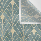 Art Deco Diamonds in Teal and Gold Wall Tapestry Gallery Image 3