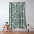 Art Deco Diamonds in Teal and Gold Window Curtain Gallery Image 5