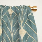 Art Deco Diamonds in Teal and Gold Window Curtain Gallery Image 2