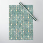 Art Deco Diamonds in Teal and Gold Wrapping Paper Gallery Image 1
