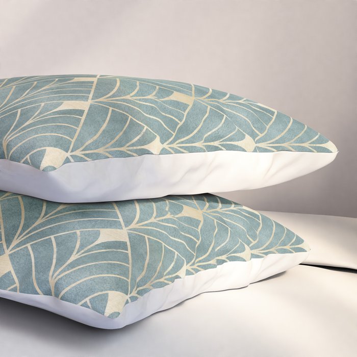 Art Deco Diamonds in Teal and Gold Pillow Sham Gallery Image 3