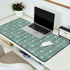 Art Deco Diamonds in Teal and Gold Desk Mat Gallery Image 2