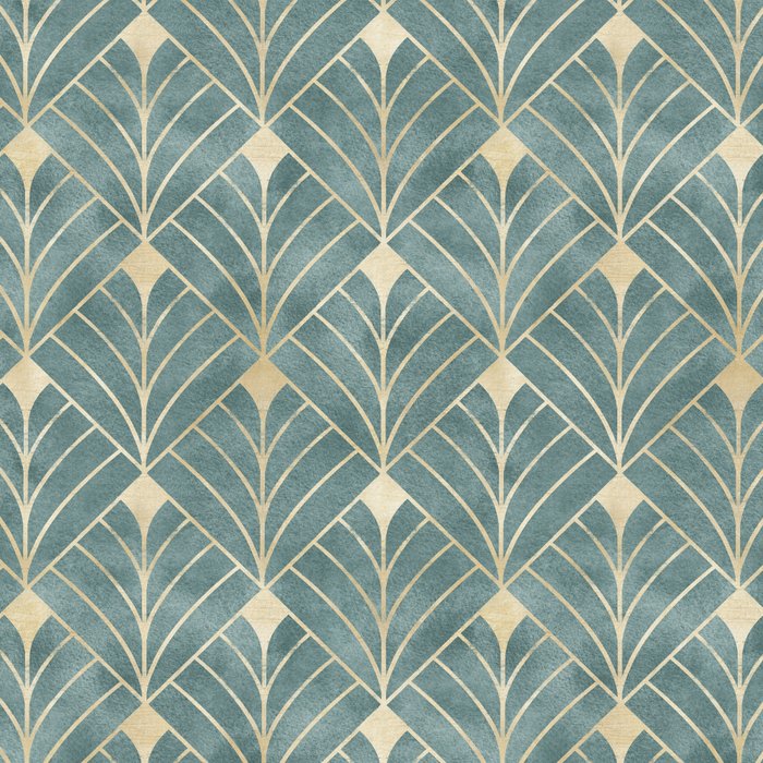 Art Deco Diamonds in Teal and Gold Coffee Mug Gallery Image 2