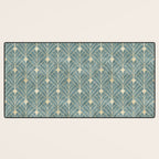 Art Deco Diamonds in Teal and Gold Desk Mat Gallery Image 3