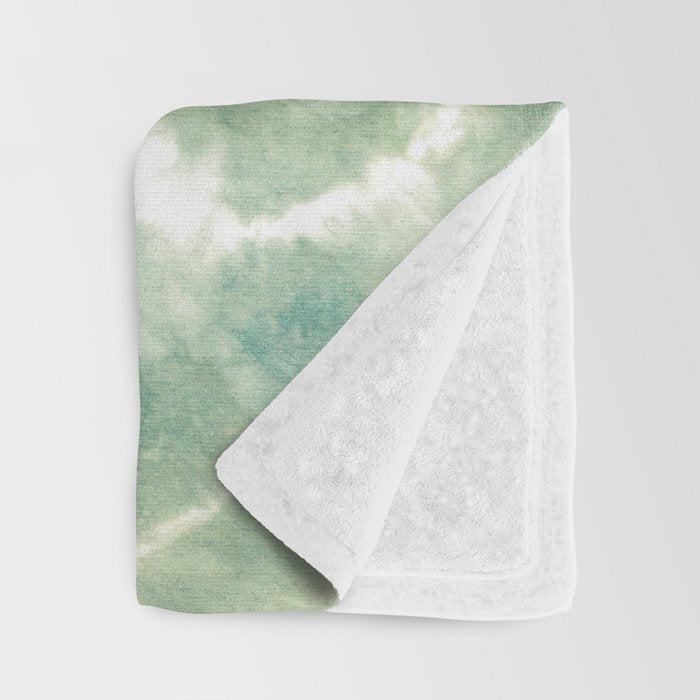 Saged Shibori Pocket Square Throw Blanket Gallery Image 3