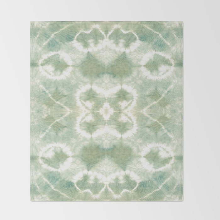 Saged Shibori Pocket Square Throw Blanket Gallery Image 2