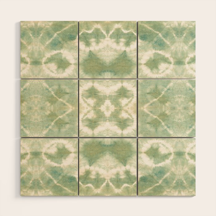 Saged Shibori Pocket Square Wood Wall Art Gallery Image 1