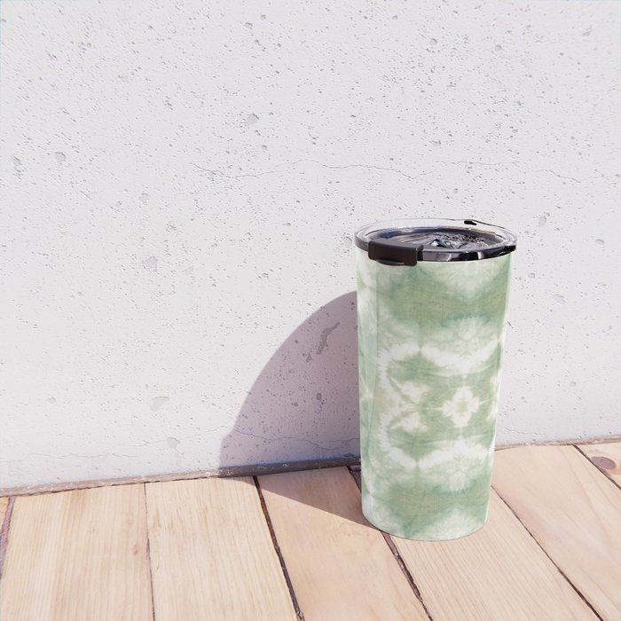 Saged Shibori Pocket Square Travel Mug Gallery Image 4
