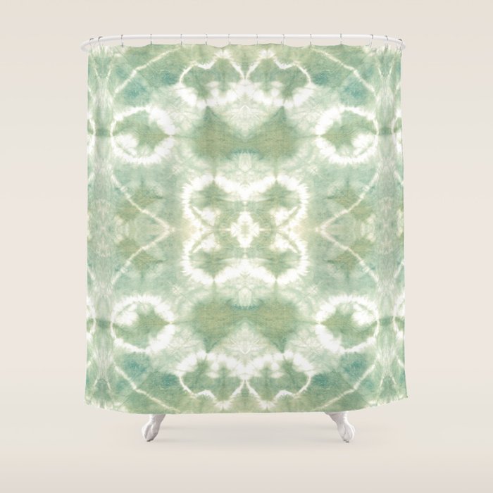 Saged Shibori Pocket Square Shower Curtain Gallery Image 1