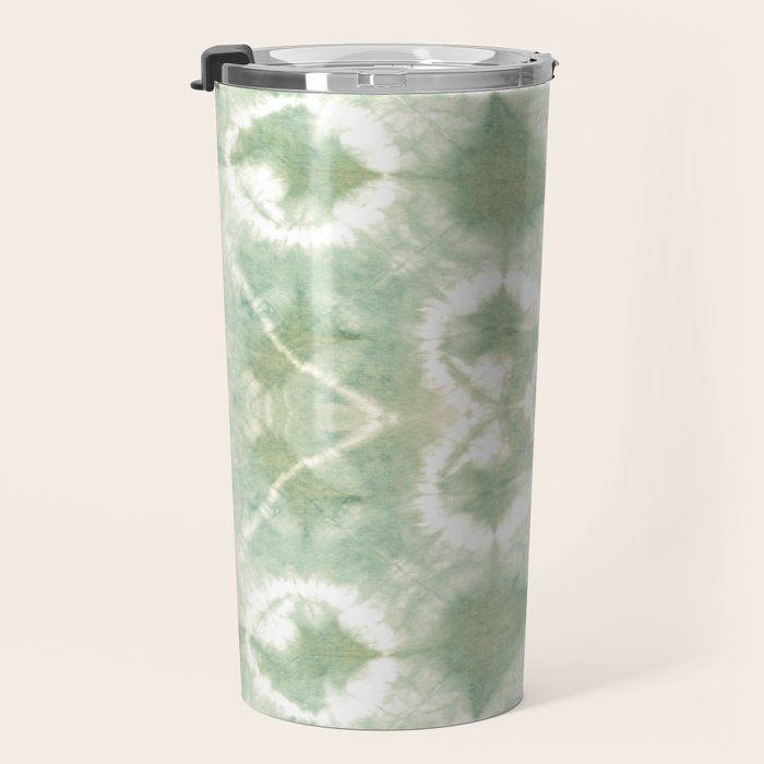 Saged Shibori Pocket Square Travel Mug Gallery Image 3