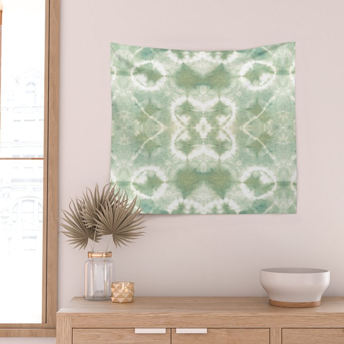 Saged Shibori Pocket Square Wall Tapestry Gallery Image 2