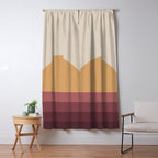Minimal Retro Sunset Sunrise - Burgundy Ruby Red Window Curtain Gallery Image 5