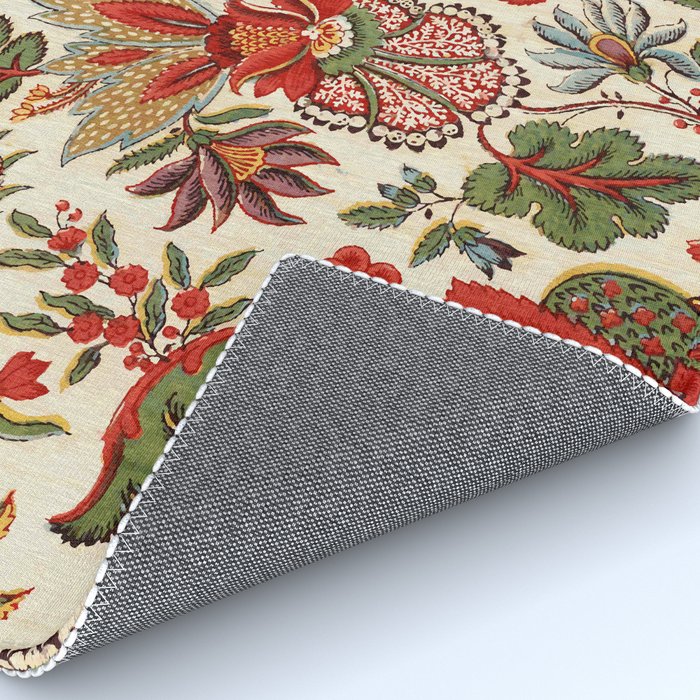 Merry Christmas Vintage Floral Vector Pattern Rug Gallery Image 4