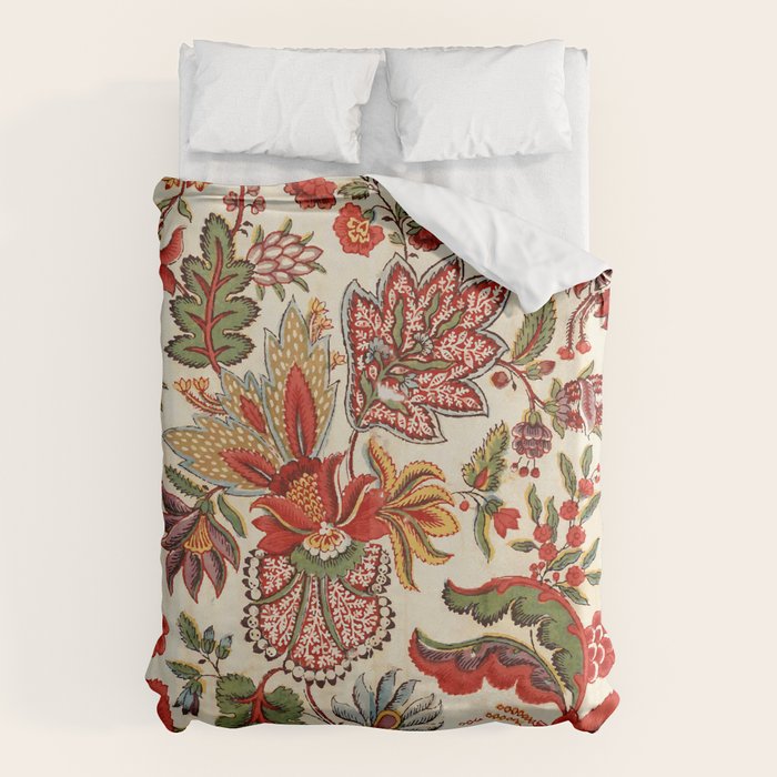 Merry Christmas Vintage Floral Vector Pattern Duvet Cover Gallery Image 6