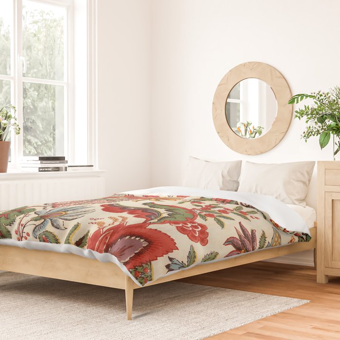 Merry Christmas Vintage Floral Vector Pattern Duvet Cover Gallery Image 2