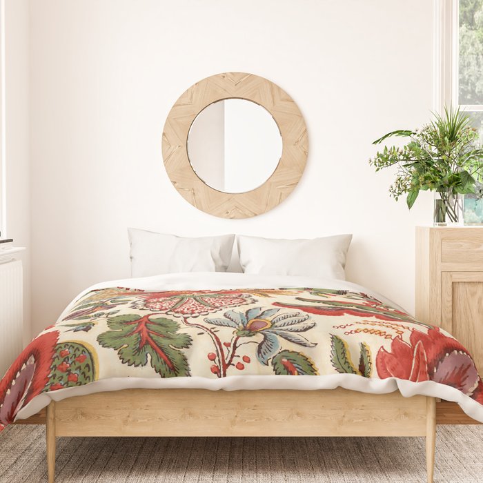 Merry Christmas Vintage Floral Vector Pattern Duvet Cover Gallery Image 3