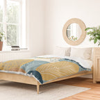Forest Woodland Trees, Blue, Teal and Yellow, Floral Prints Duvet Cover Gallery Image 2