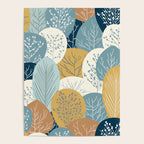 Forest Woodland Trees, Blue, Teal and Yellow, Floral Prints Poster Gallery Image 4
