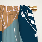 Forest Woodland Trees, Blue, Teal and Yellow, Floral Prints Window Curtain Gallery Image 2