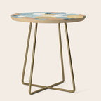 Forest Woodland Trees, Blue, Teal and Yellow, Floral Prints Side Table Gallery Image 1