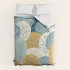 Forest Woodland Trees, Blue, Teal and Yellow, Floral Prints Comforter Gallery Image 6