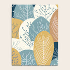 Forest Woodland Trees, Blue, Teal and Yellow, Floral Prints Notebook Gallery Image 4