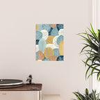 Forest Woodland Trees, Blue, Teal and Yellow, Floral Prints Poster Gallery Image 2