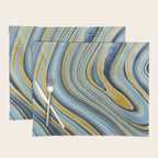Blue marbled waves Placemat Gallery Image 1