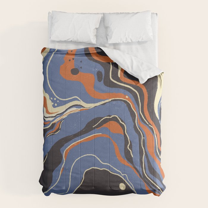 Retro marble in blue Comforter Gallery Image 1