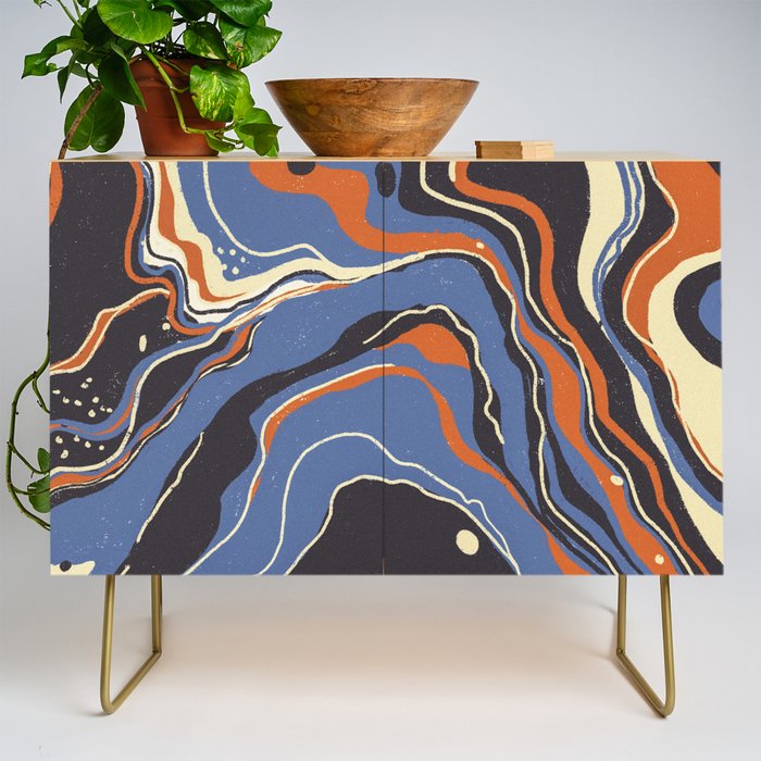 Retro marble in blue Credenza Gallery Image 1