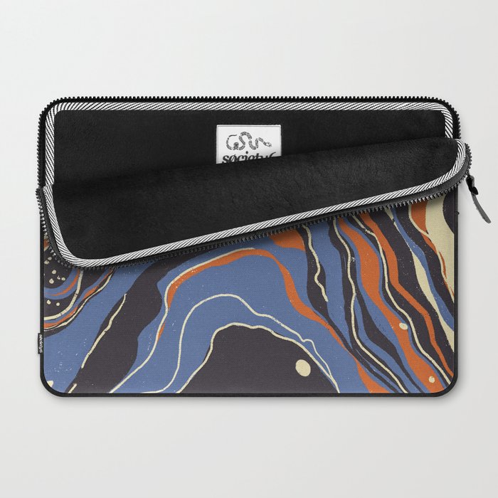 Retro marble in blue Laptop Sleeve Gallery Image 2