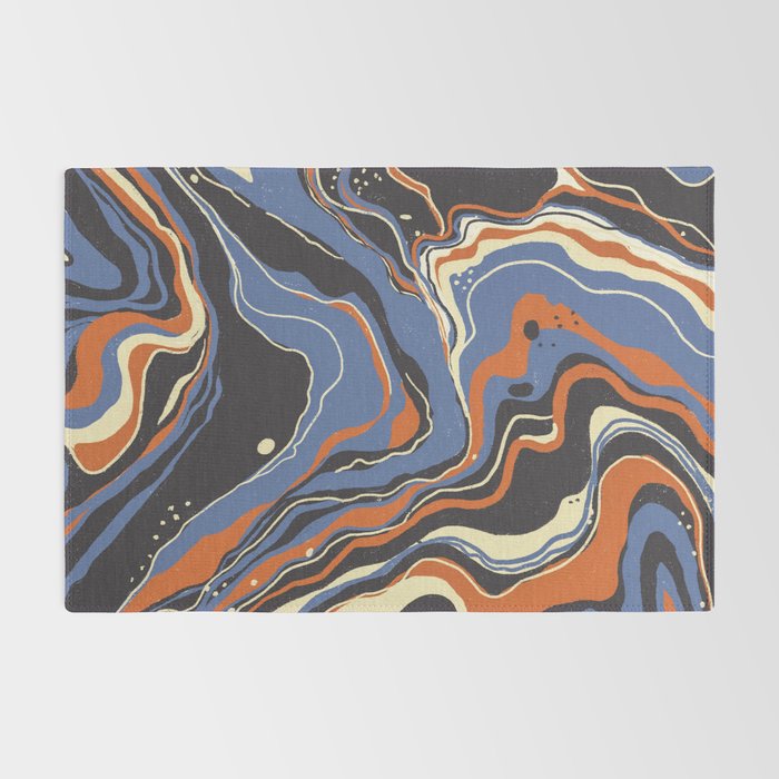 Retro marble in blue Rug Gallery Image 2