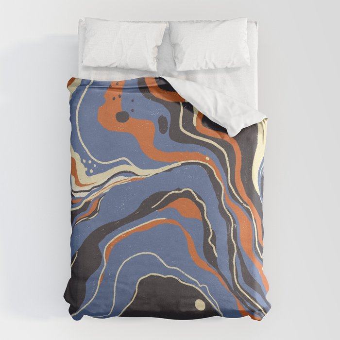 Retro marble in blue Duvet Cover Gallery Image 6