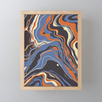 Retro marble in blue Mini Art Print Gallery Image 1
