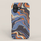 Retro marble in blue iPhone Case Gallery Image 1