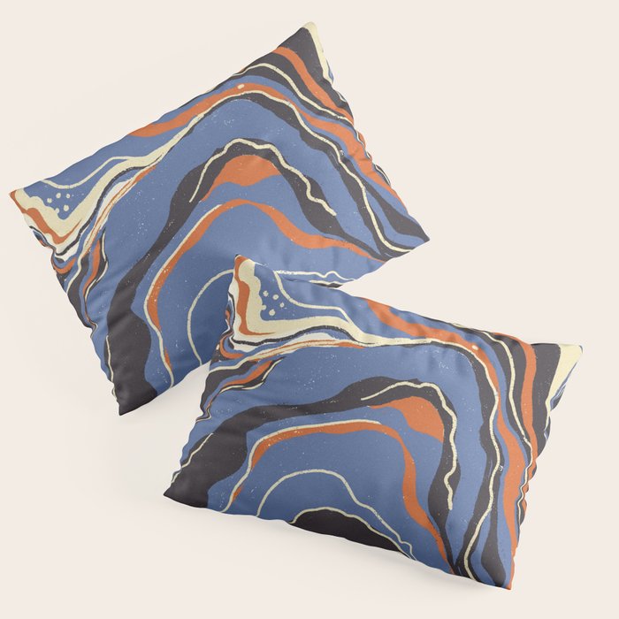 Retro marble in blue Pillow Sham Gallery Image 3