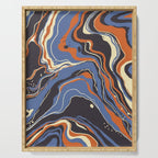 Retro marble in blue Serving Tray Gallery Image 1