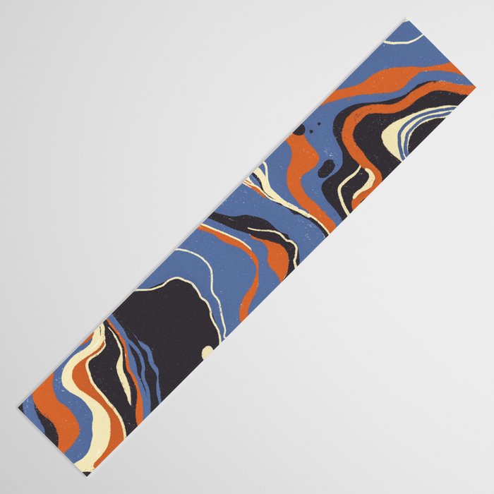 Retro marble in blue Table Runner Gallery Image 3