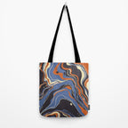 Retro marble in blue Tote Bag Gallery Image 2