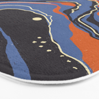 Retro marble in blue Bath Mat Gallery Image 3
