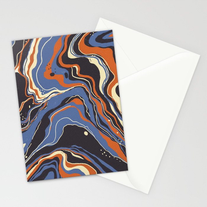 Retro marble in blue Stationery Card Gallery Image 2