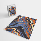Retro marble in blue Jigsaw Puzzle Gallery Image 2