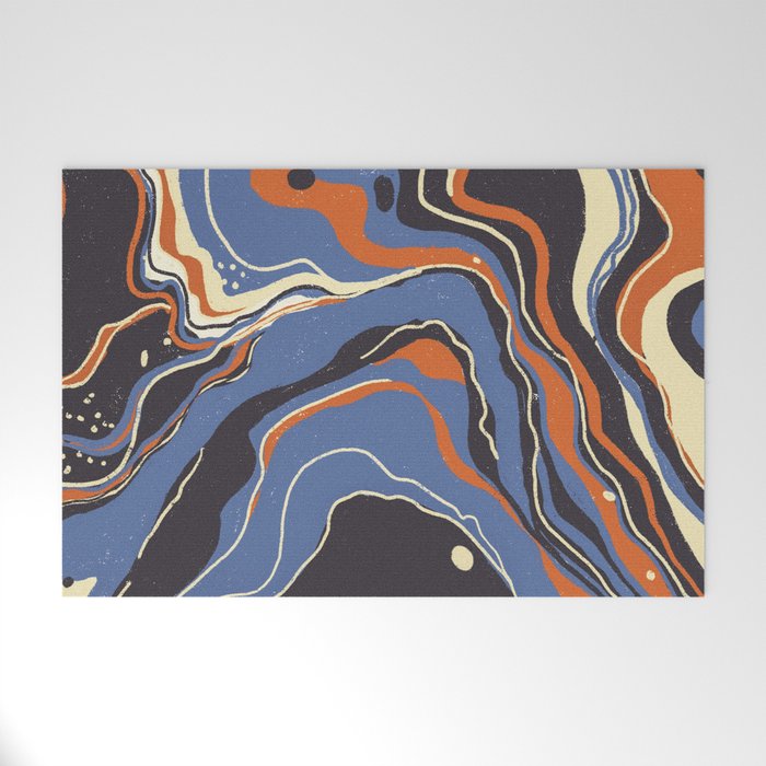 Retro marble in blue Welcome Mat Gallery Image 1