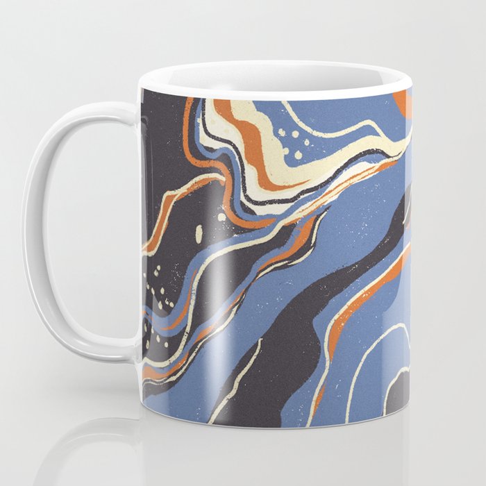 Retro marble in blue Coffee Mug Gallery Image 3