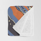 Retro marble in blue Throw Blanket Gallery Image 3